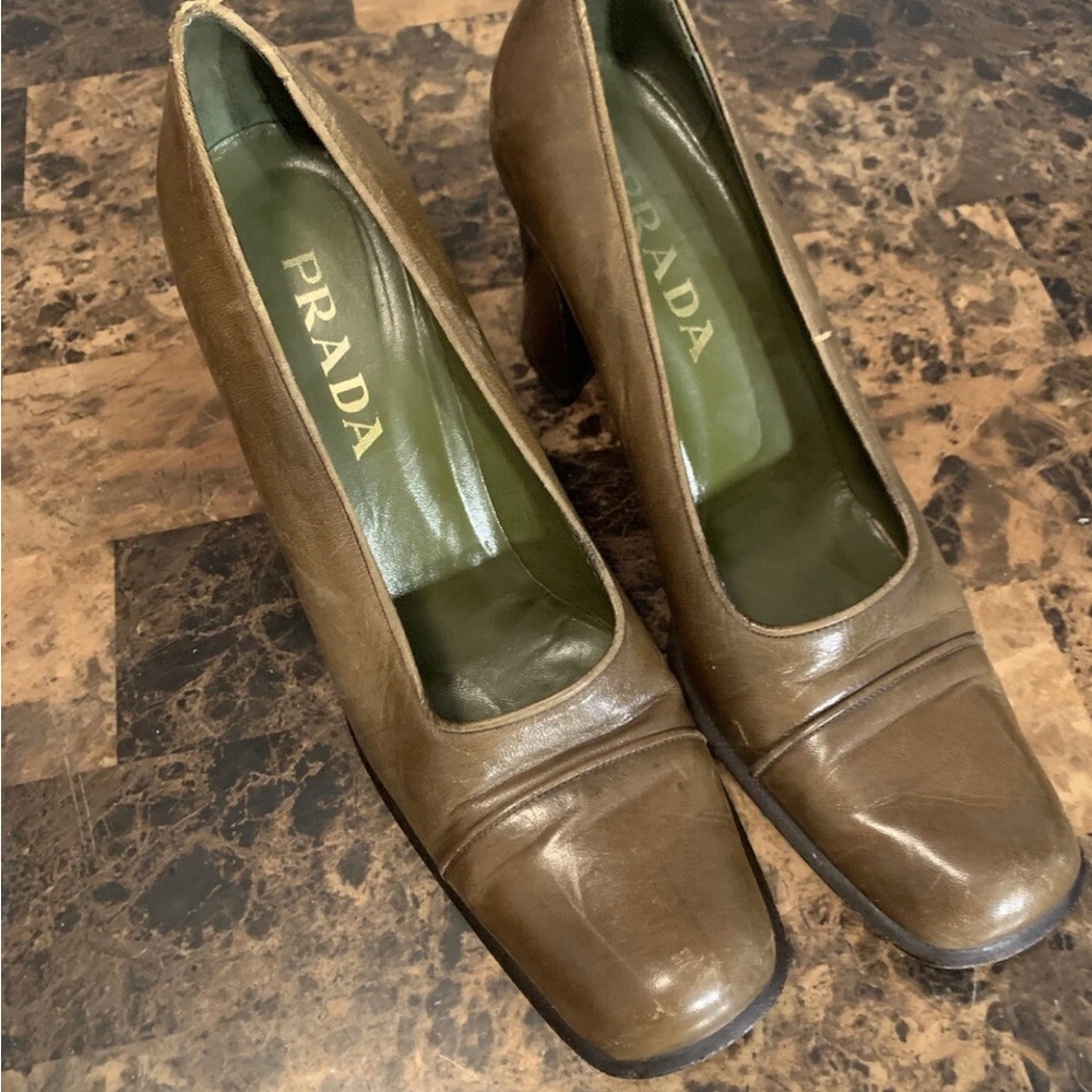 Prada Women's Brown Leather Heels